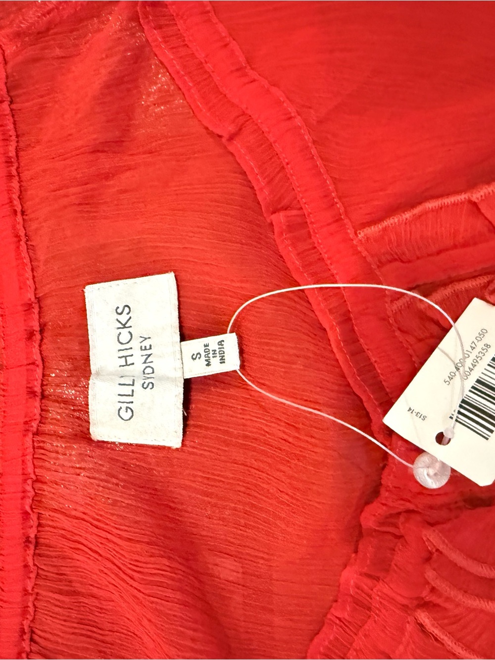 Gilly Hicks Red Textured Ruffle Top - Picture 4 of 4